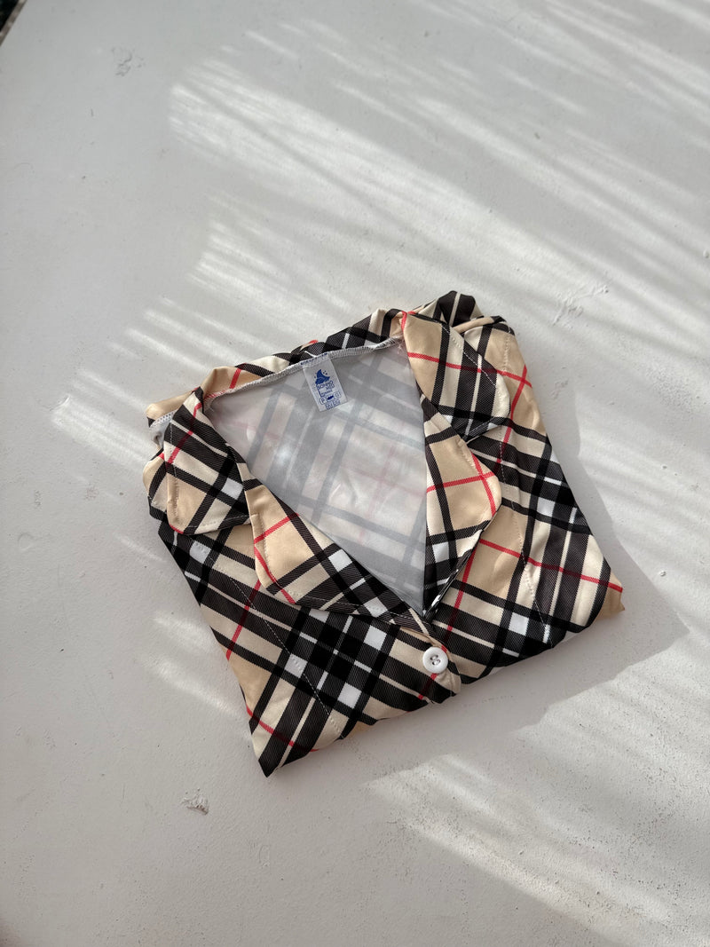 Pijama Americano Feminino - Xadrez Burberry